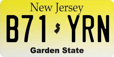 NJ license plate B71YRN