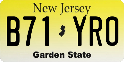 NJ license plate B71YRO