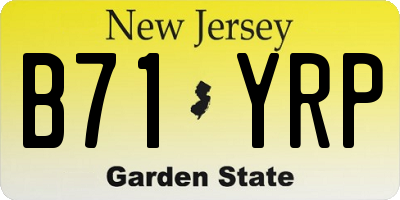 NJ license plate B71YRP
