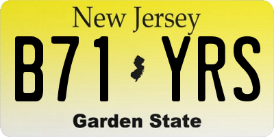 NJ license plate B71YRS