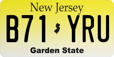NJ license plate B71YRU