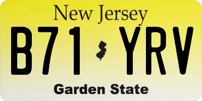 NJ license plate B71YRV