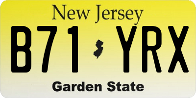 NJ license plate B71YRX