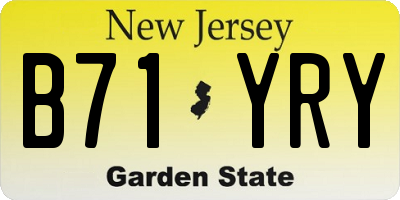 NJ license plate B71YRY