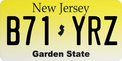NJ license plate B71YRZ