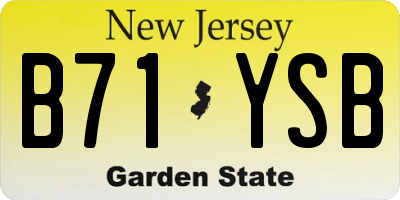 NJ license plate B71YSB