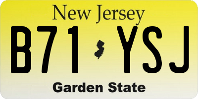 NJ license plate B71YSJ