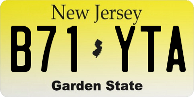 NJ license plate B71YTA