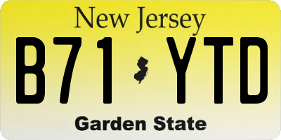 NJ license plate B71YTD