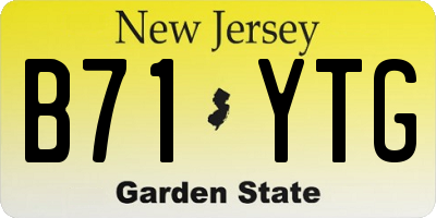 NJ license plate B71YTG