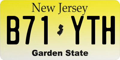 NJ license plate B71YTH