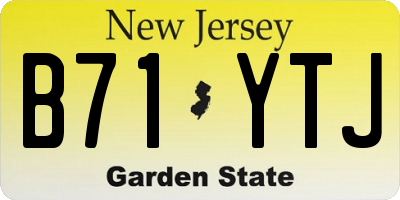 NJ license plate B71YTJ