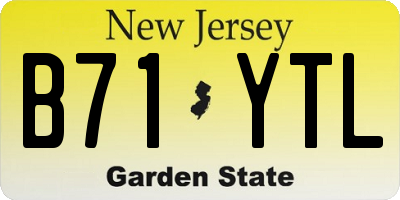 NJ license plate B71YTL