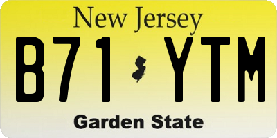 NJ license plate B71YTM