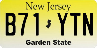NJ license plate B71YTN