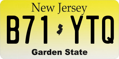 NJ license plate B71YTQ
