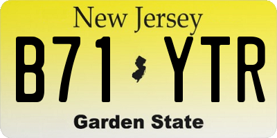 NJ license plate B71YTR