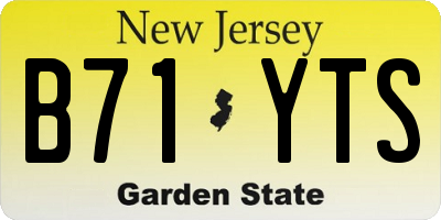 NJ license plate B71YTS
