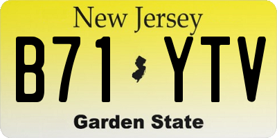 NJ license plate B71YTV