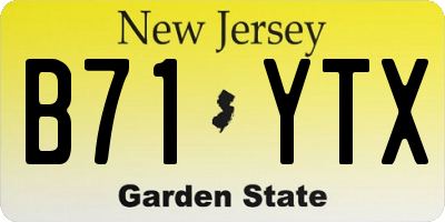 NJ license plate B71YTX