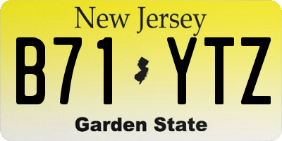 NJ license plate B71YTZ