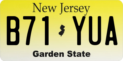 NJ license plate B71YUA