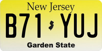NJ license plate B71YUJ