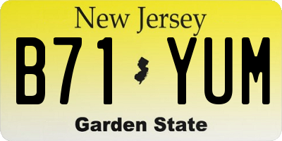 NJ license plate B71YUM