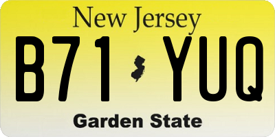 NJ license plate B71YUQ