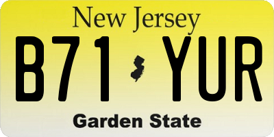 NJ license plate B71YUR