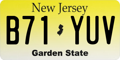 NJ license plate B71YUV