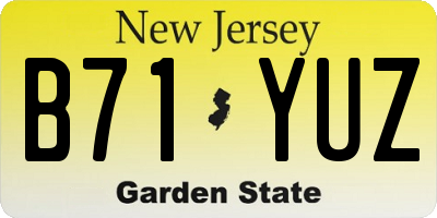 NJ license plate B71YUZ