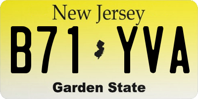 NJ license plate B71YVA