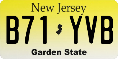 NJ license plate B71YVB