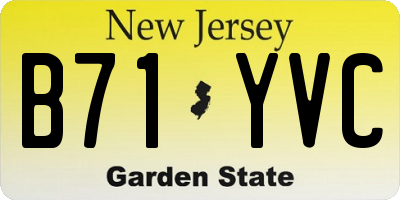 NJ license plate B71YVC