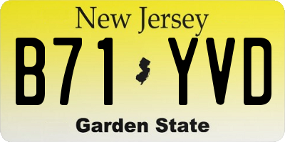 NJ license plate B71YVD