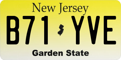 NJ license plate B71YVE