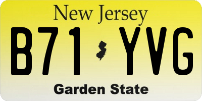 NJ license plate B71YVG
