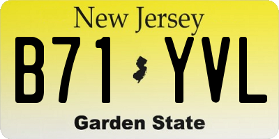 NJ license plate B71YVL