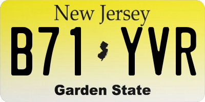 NJ license plate B71YVR