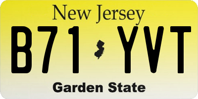 NJ license plate B71YVT