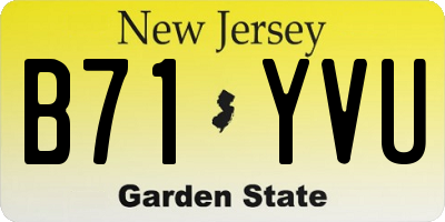 NJ license plate B71YVU