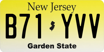 NJ license plate B71YVV