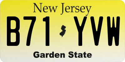 NJ license plate B71YVW