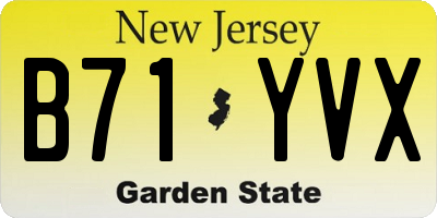 NJ license plate B71YVX