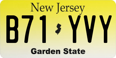 NJ license plate B71YVY