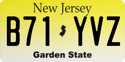 NJ license plate B71YVZ