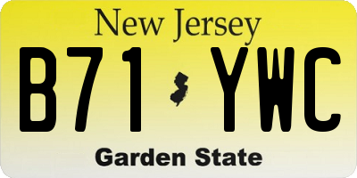 NJ license plate B71YWC