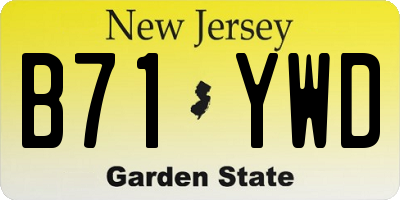 NJ license plate B71YWD