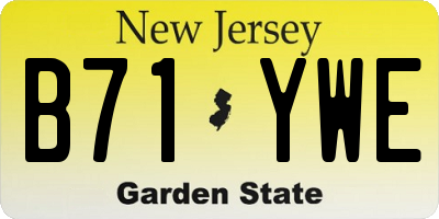 NJ license plate B71YWE